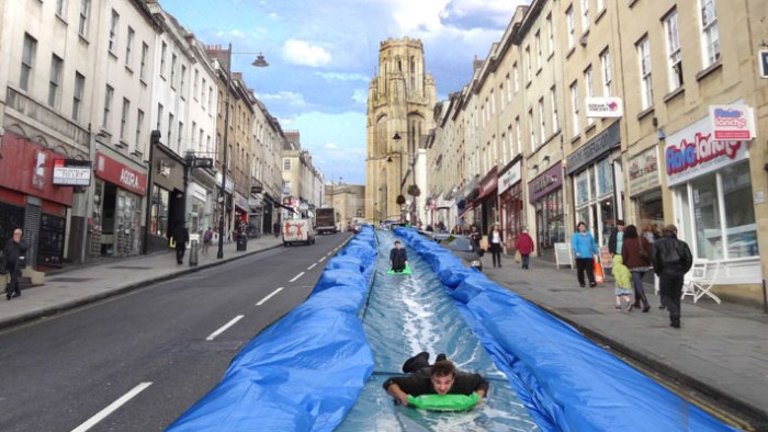 urban mobility waterslide